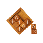 Wooden Tic Tac Toe Game Solid Wood Tabletop Board