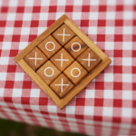 Wooden Tic Tac Toe Game Solid Wood Tabletop Board - Image 5