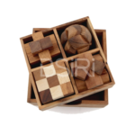 4 Games in a Wooden Box (Set3) - Image 2