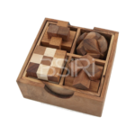 4 Games in a Wooden Box (Set3) - Image 3
