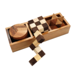 3 Games in a Wooden Box (No Lid)